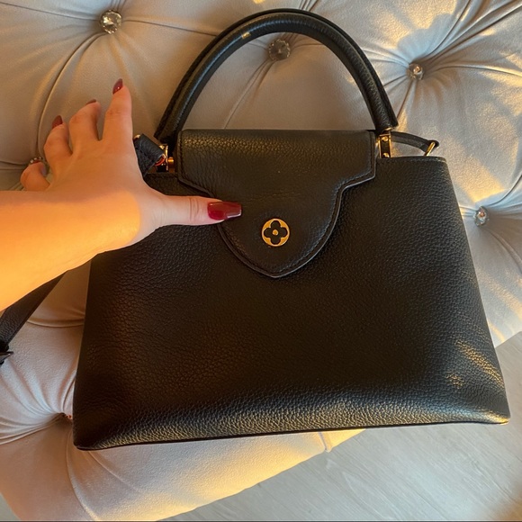 Louis Vuitton black taurillon leather Capucines MM - Picture 6 of 16